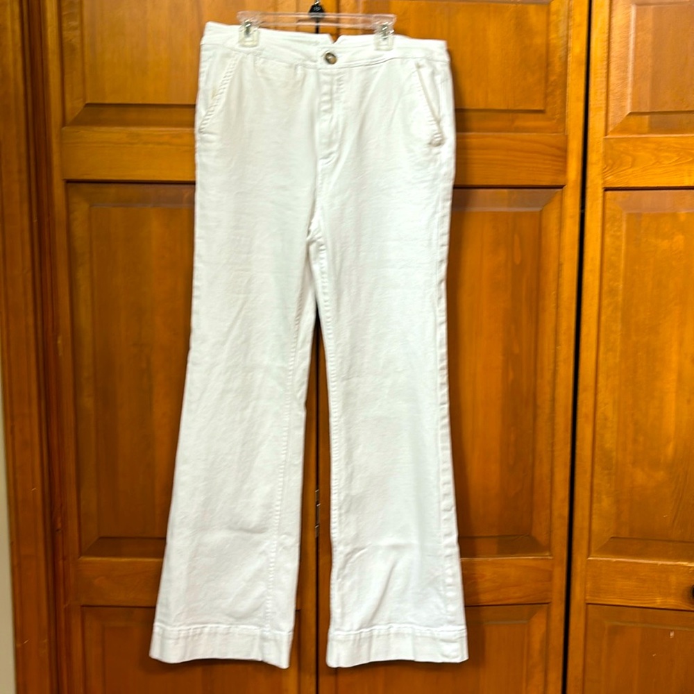 Anthropologie High-Rise Bootcut white jeans